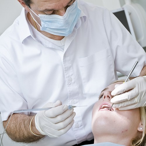 Dr Hoffenberg doing dental work
