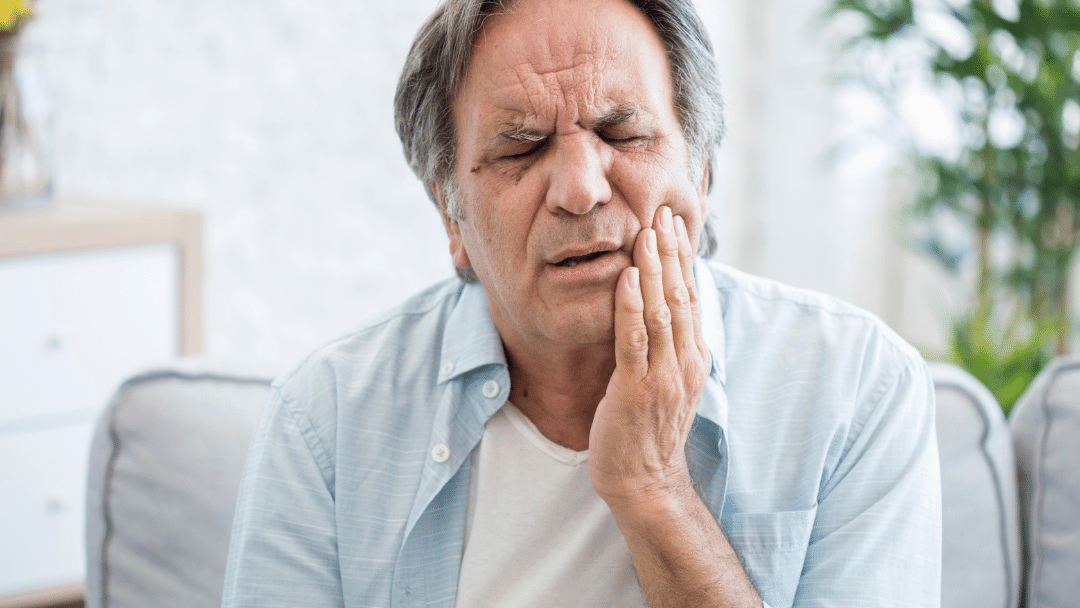 Man in jaw pain